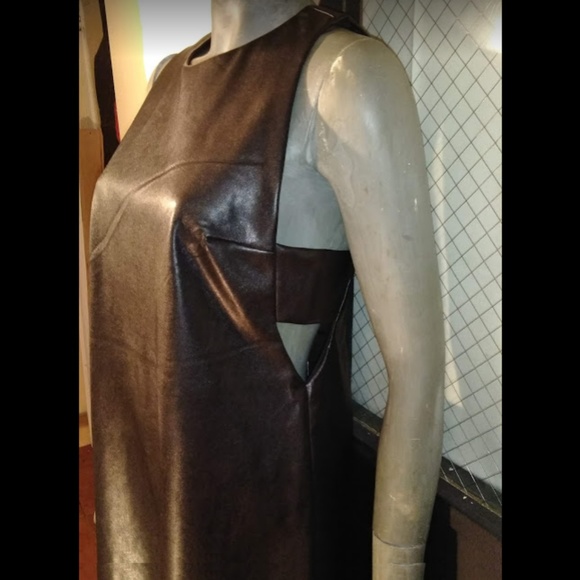 SOLD Forever 21 Faux Leather Cut-Out Dress - Picture 5 of 6